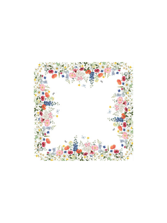 My Home Luxury Tablecloth Linen Stain Resistant Multicolour 140x140cm