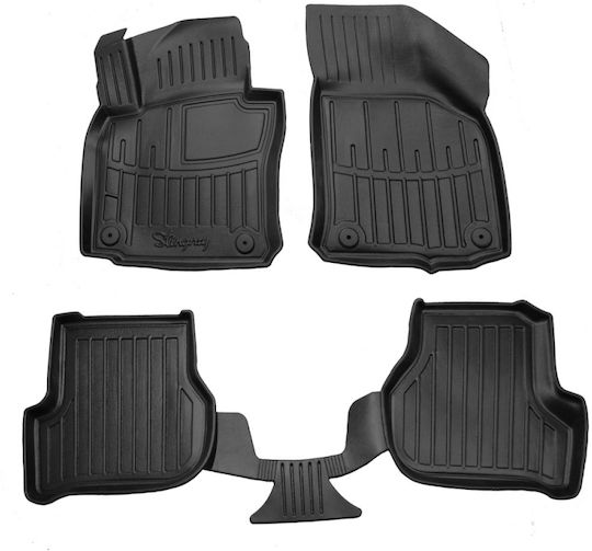 Race Axion Set of Front and Rear Mats 5pcs Tray Type for Skoda Octavia Volkswagen Golf Black