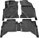 Race Axion Set of Front and Rear Mats 5pcs Tray Type for Toyota Hilux 2015+ Black