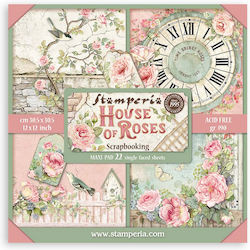 Hârtie pentru scrapbooking 22 bucăți, față simp...