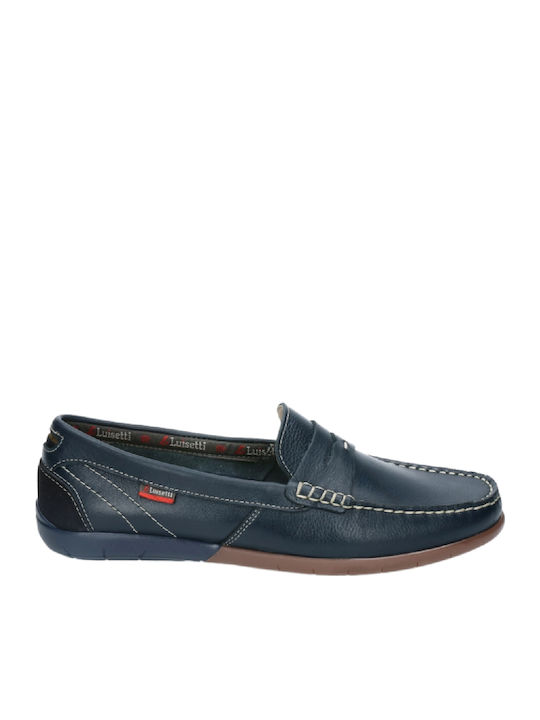 Δερμάτινα Ανδρικά Loafers σε Μπλε Χρώμα