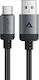 Acefast Braided USB 2.0 Cable USB-C male - USB-A 18W Μαύρο 1.2m C20-04