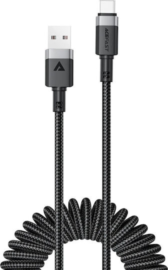 Acefast Braided USB 2.0 Cable USB-C male - USB-A 18W Μαύρο 1.2m C14-04