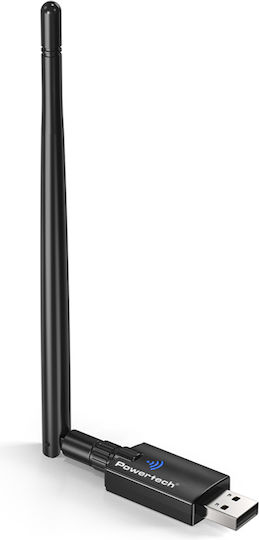 Powertech PT-1386 USB Network Adapter with Wireless Wi-Fi Connection 900Mbps and Detachable Antenna