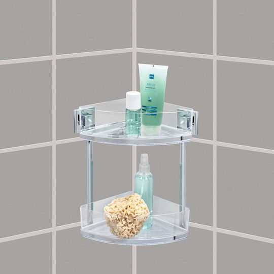 Wenko Corner Wall Mounted Bathroom Shelf Metallic 19.5x8.5x28cm Gray