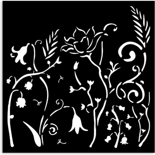 Thick Stencil 12x12cm Stamperia Hidden Grove Flowers