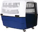 Blue Dog Transport Cage with Wheels 81.3x56x58.5cm