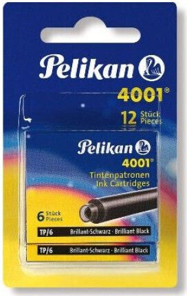 Pelikan 4001 12 Ersatz- und Füllfederhaltertinten für Füllfederhalter Schwarz
