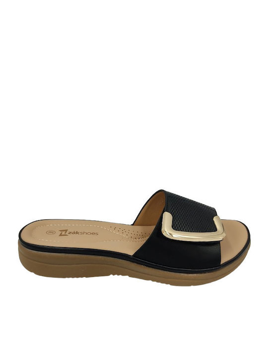 Zak Women's Flat Sandals Anatomic in Black Color