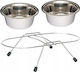 Barry King Metallic Bowl Food for Dog & Cat with Base 1.8ml in Silver Color 2pcs