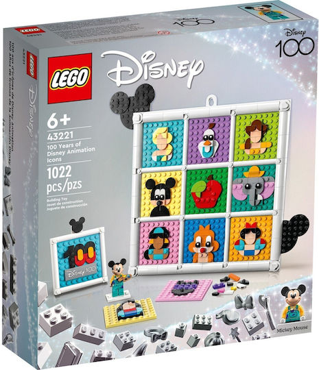 LEGO Disney Classic 100 Ani Disney Animation Icons pentru 6+ Ani 1022 Bucăți