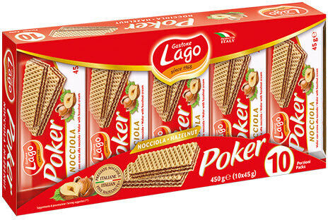 Lago Elledi Wafers Poker 10x45g Hazelnut