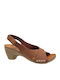 Leder Sandalen Tabac Braun