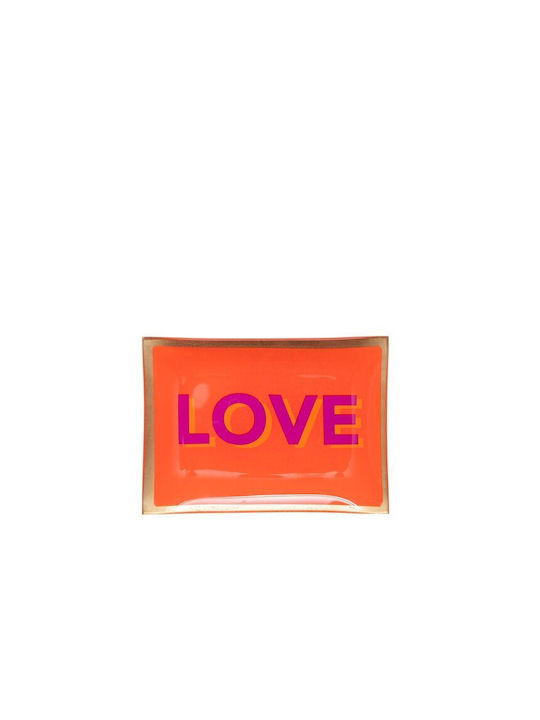 Glass Decorative Platter Orange