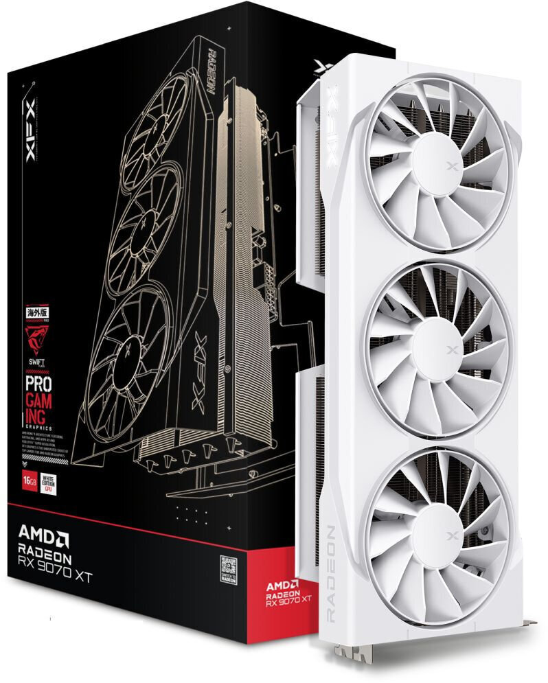 XFX Radeon RX 9070 XT 16GB GDDR6 Swift Gaming Triple Fan White Κάρτα Γραφικών