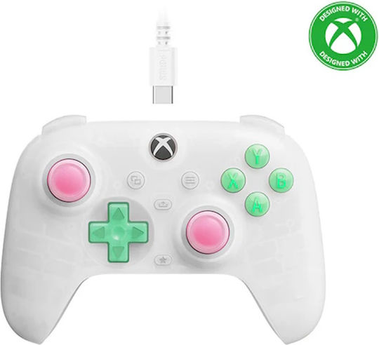 8Bitdo Ultimate Ενσύρματο Gamepad με Hall Effect Sticks για PC / Xbox One / Xbox Series Translucent White