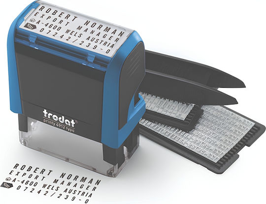 Trodat Printy Σφραγίδα Αυτόματη και Μπλε Μελάνι