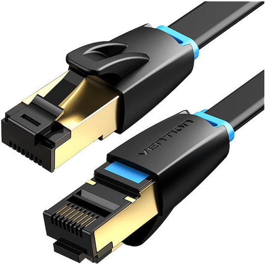Vention Flat S/FTP Cat.8 (40Gbps) Καλώδιο Δικτύου Ethernet 0.5m Μαύρο