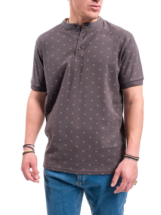 Double Polo Bluza Tricou Cu Mânecă Scurtă Gri