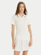 Damen Polo Bluse Kurzärmelig Weiß