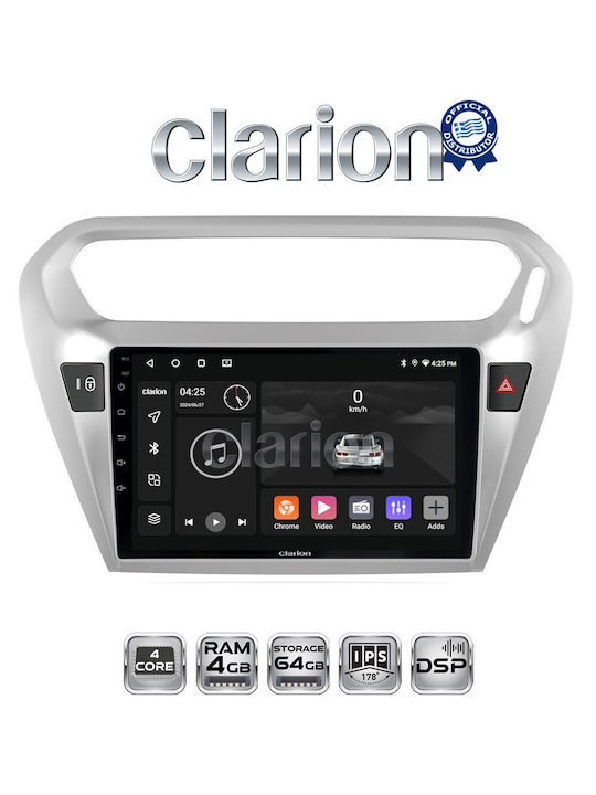 Clarion Car Audio System for Peugeot 301 2012+ (Bluetooth/USB/WiFi/GPS/Apple-Carplay/Android-Auto)