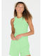 Women's Athletic Blouse Sleeveless Fast Drying Green
