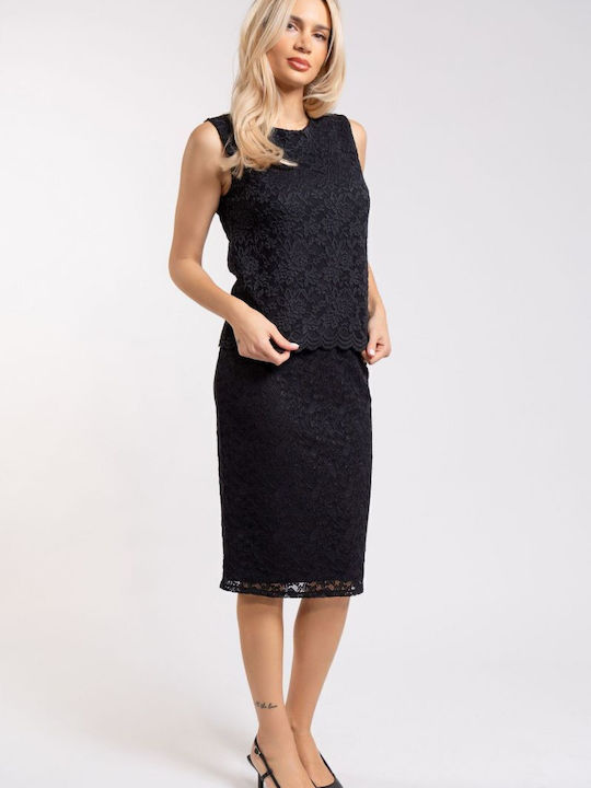 BelleFille Damen Bluse Ärmellos Black