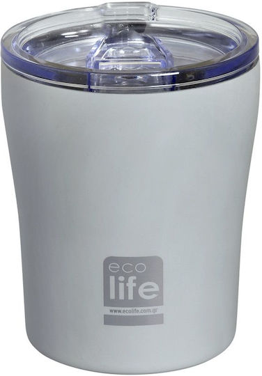 Ecolife Ποτήρι Θερμός Ανοξείδωτο / Αλουμίνιο BPA Free 300ml Γκρι