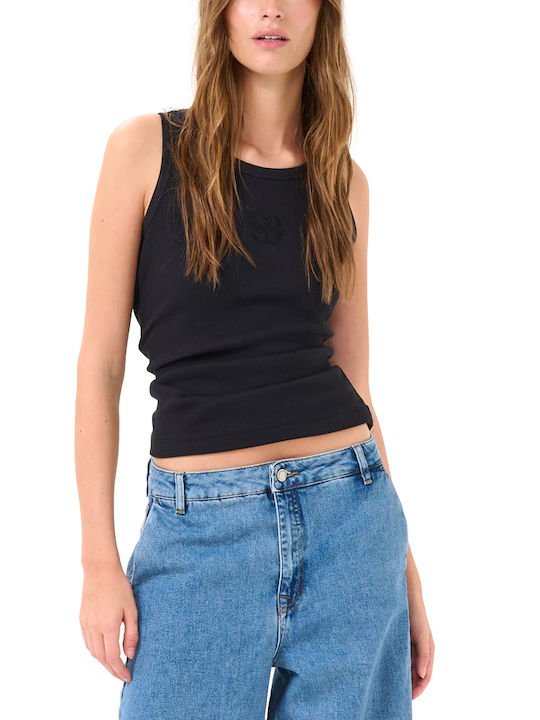 Women's Blouse Cotton Sleeveless Black