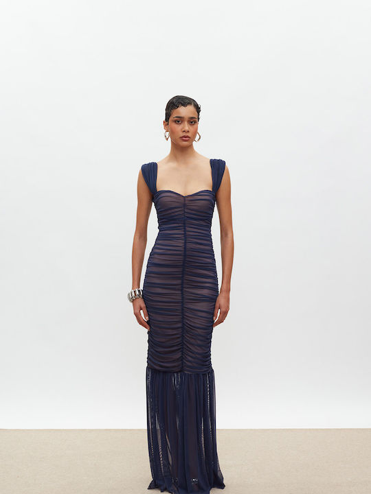 Mix & Match Showroom Maxi Dress Blue SS2521 | Skroutz.mt