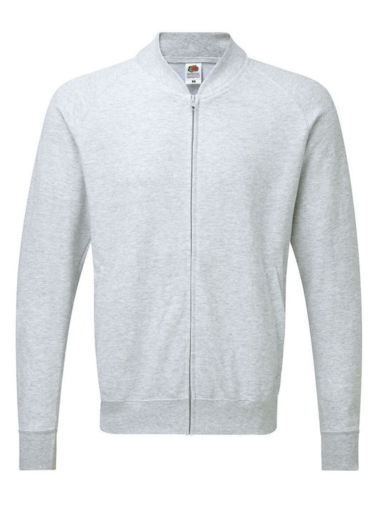 Men's Zip-up Baseball Sweatshirt Gray Melange Size 2xl