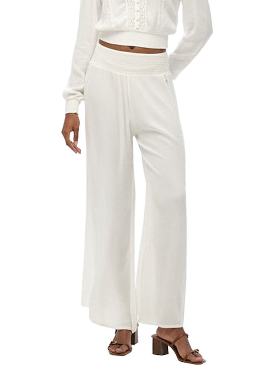 Superdry Damen Stoff Hose Ecru