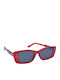Women's Sunglasses with Red Plastic Frame and Gray Polarized Lens