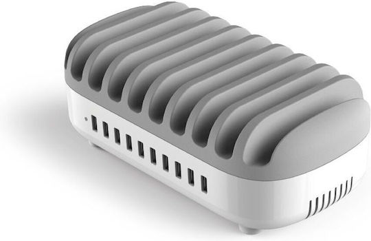 Usb Hub Compulocks 10pusbdks-uk Λευκό Γκρι 120 W