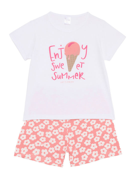 Pretty Baby Kinder Schlafanzug Sommerlich white