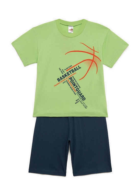 Minerva Детска пижама Лятна Lahani Basketball Lime