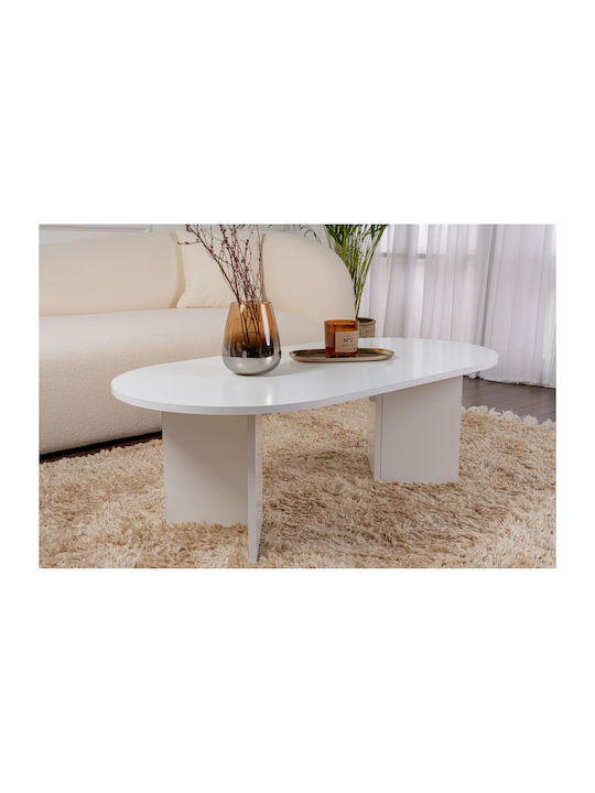 Oval Central Coffee Table Sable Wooden White W1...