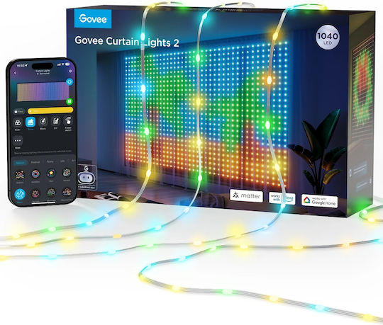 Λαμπάκια LED 3μ. x 200εκ. Πολύχρωμα τύπου Κουρτίνα