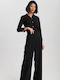 Langärmelig Damen Hemd Black