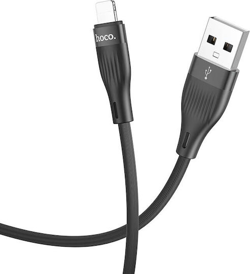 Hoco DU45 Sturdy Braided USB-A to Lightning Cable Μαύρο 1m (OMX-6942007622806)