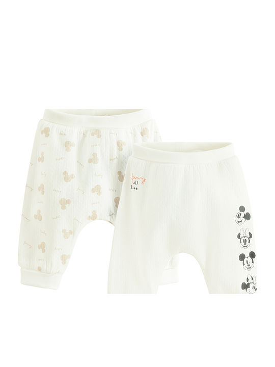 Pantaloni De Trening Pentru Copii Albi 2 Bucăți Mickey Mouse
