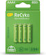 Gp Recyko+ Recharg Batteries Aaa 850mah 4pcs 656.859uk