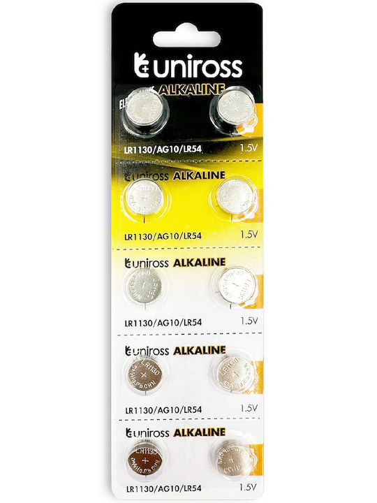 Baterie Uniross Alkaline-coin Lr1130 Ag10 Lr54 10buc