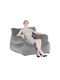 Bean Bag Chair Poof Γκρι Βελούδο