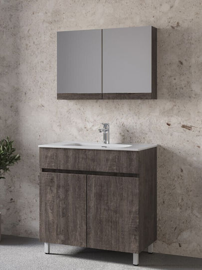 Royal Toledo 80 Grey 81x46x72cm Vanity Unit with Basin, Mirror, Cabinet