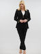 Fibes Blazer pentru femei Cu talie Sacou Black