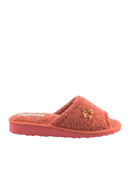 Frottee Winter Damen Hausschuhe Orange