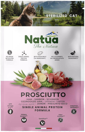 Natua Ξηρά Τροφή για Στειρωμένες Γάτες με Ζαμπόν 1.5kg