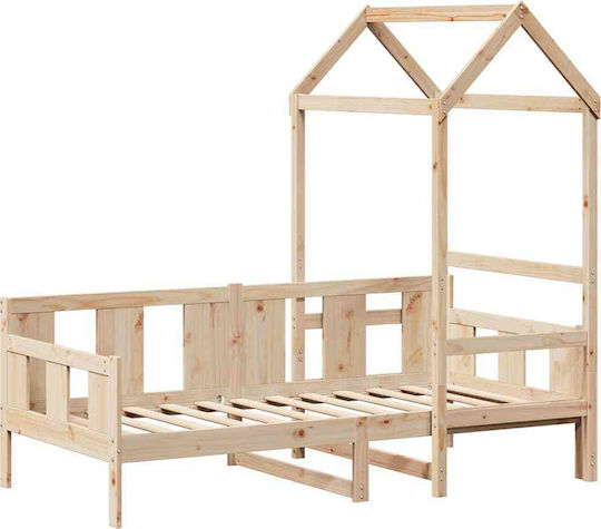 Παιδικό Κρεβάτι Μονό Μπεζ για Στρώμα 80x200cm