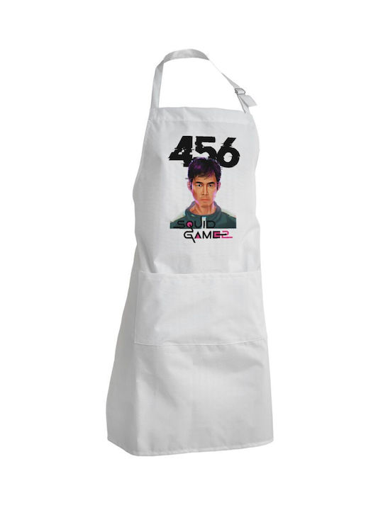 Koupakoupa Squid Game 456 Gi-hun Ποδιά Κουζίνας Λευκή 22x40cm KP_29263_apron-bbq-adult